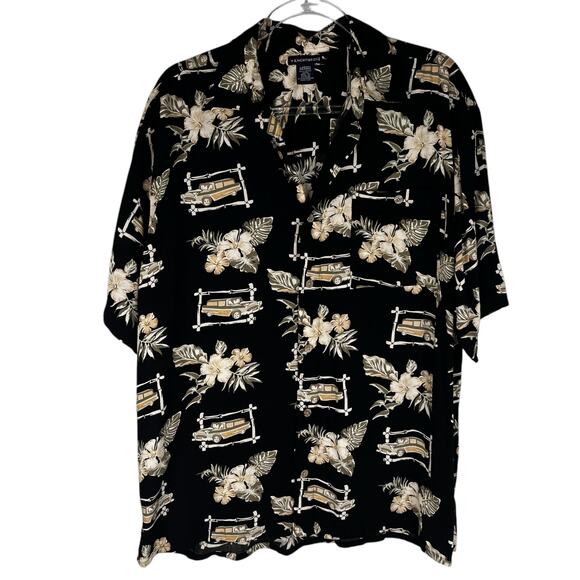 Knightsbridge Mens Button Down Hawaiian Vintage Cars Shirt Large - Picture 1 of 9